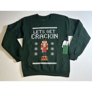 Samegang Ugly Christmas Sweatshirt Nutcracker Lets Get‎ Crackin Green Size S